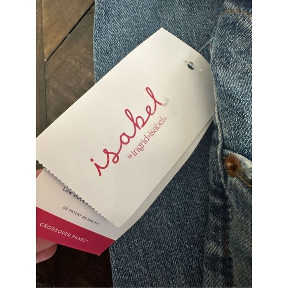 Ingrid and Isabel Straight Leg Cuffed Full Bellyband Maternity Jeans Size 16 - Picture 3 of 7